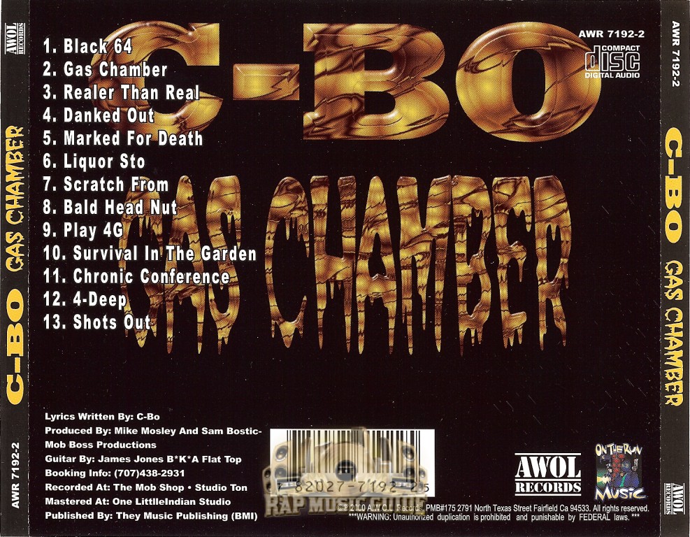 C-Bo - Gas Chamber: 5th Press. CD | Rap Music Guide